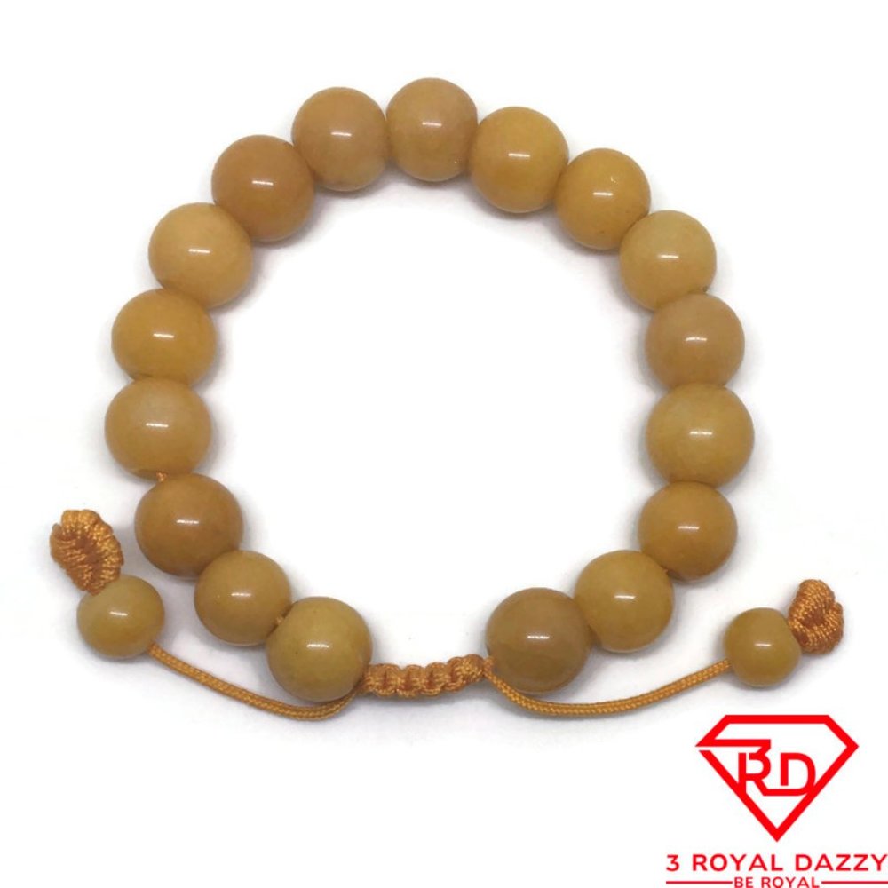 Round beads red Jade chinese Adjustable Bracelet